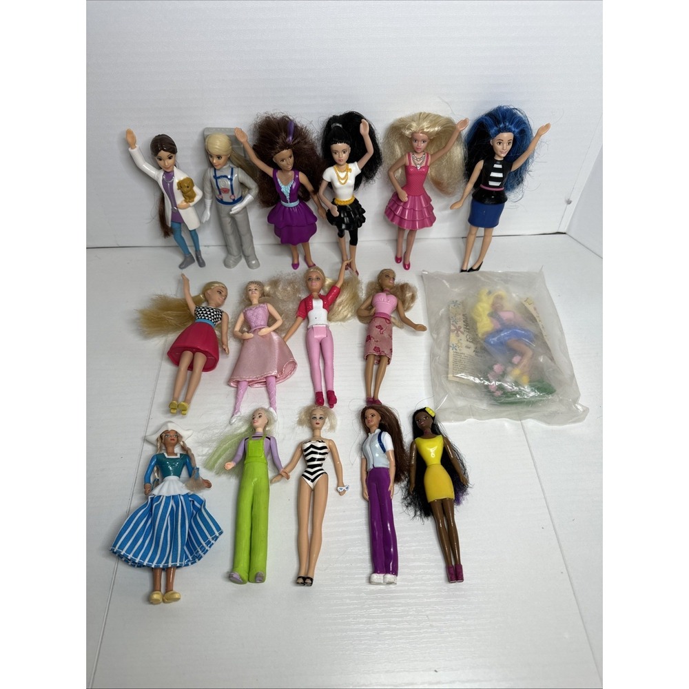 McDonald's Mattel Barbie Happy Meal Doll Toys Lot Of 16 Dolls Various Years